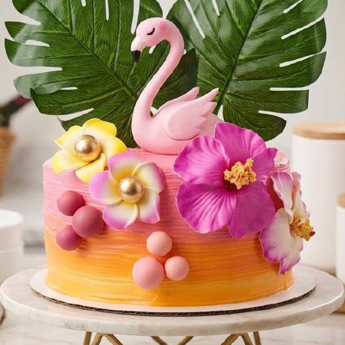 Handcrafted tropical celebration cake by Ruach Bakery